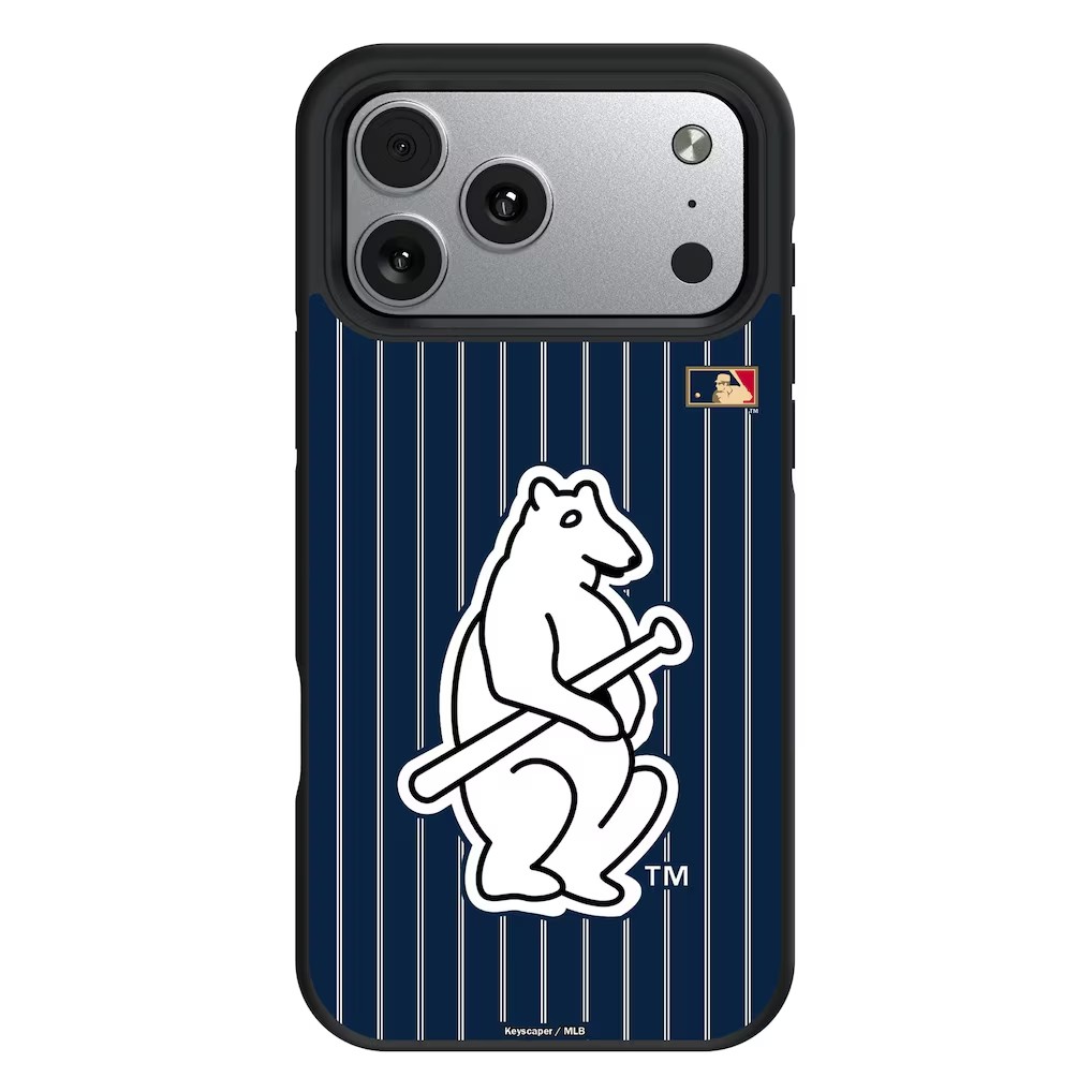 Keyscaper Chicago Cubs Bump Phone Case with vintage standing bear logo