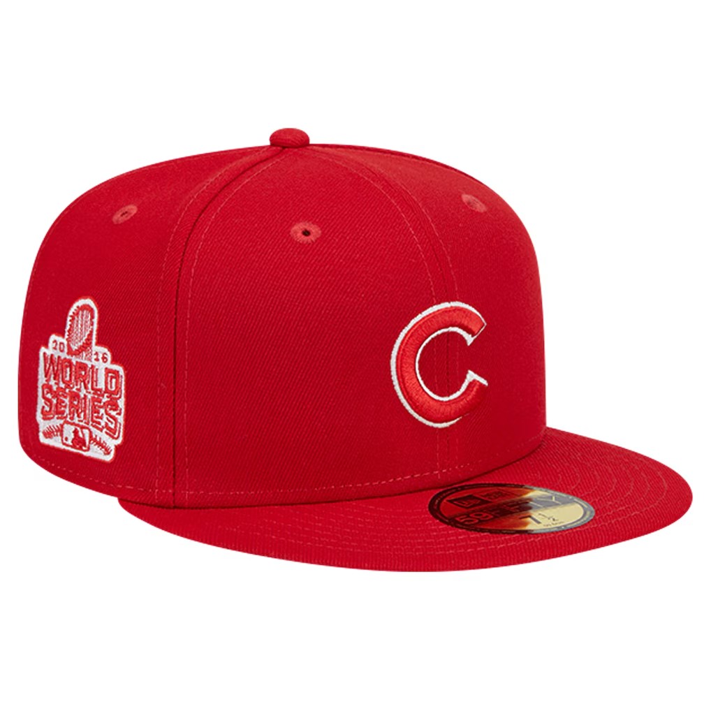 New Era 59FIFTY Cubs Red Cap with 2016 World Series patch